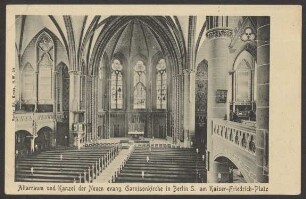 Ansichtskarte Altarraum der Garnisonkirche, Kaiser-Friedrich-Platz [3/3]