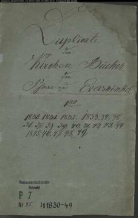 Kirchenbuchduplikat der katholischen Gemeinde in Everswinkel (GHT 1830-1849). (Gemeinde: Everswinkel, katholische Gemeinde )