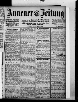 Annener Zeitung : verbunden mit der Annener Volkszeitung : Anzeigenblatt für Witten-Annen und die Stadtteile Rüdinghausen, Stockum und Düren