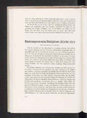 Erinnerungen an meine Schulzeit von 1895 bis 1903