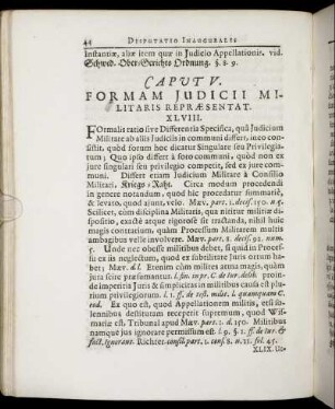 Caput V. Formam Judicii Militaris Repræsentat.