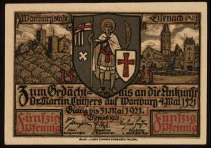 Fünfzig Pfennig Wartburgstadt Eisenach