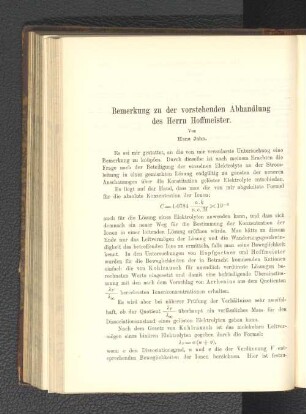 Bemerkung zu der vorstehenden Abhandlung des Herrn Hoffmeister