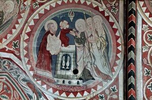nördliche Gewölbekappe — Bildfeld: Darbringung im Tempel