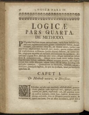Logicæ Pars Quarta. De Methodo.
