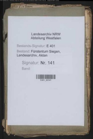 Huldigungsangelegenheiten der Stadt Siegen und des umliegenden Landesteils Nassau-Siegens