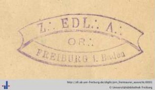 [Provenienz]: Freimaurerloge "Zur edlen Aussicht" 