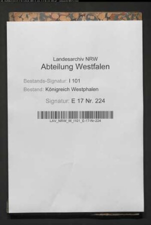 Verzeichnis über Einnahme und Ausgabe der Revenuen des aufgehobenen Kollegiatstifts Wiedenbrück für die Jahre 1802-1805
