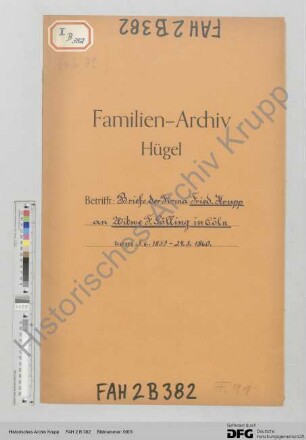 Schreiben der Firma Krupp an Bertha Sölling, Witwe von Fritz Sölling (Köln)