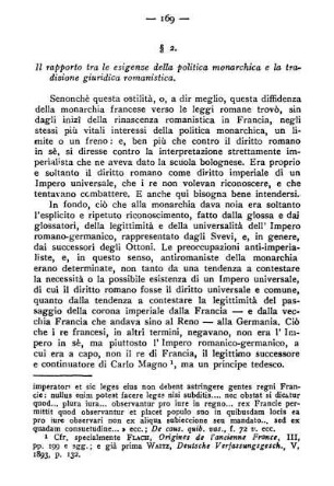 § 2. Il rapporto tra le esigenze della politica monarchica e la tradizione giuridica romanistica.