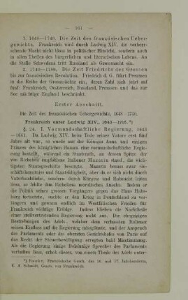 Erster Abschnitt. Die Zeit des französischen Uebergewichts, 1648-1740