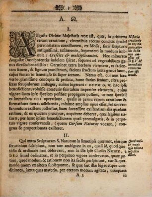 Discussio quaestionis: an prima rudimentorum formatio in ovulis viventium Deo immediate sit adscribenda?