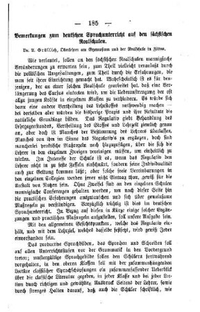 Bemerkungen zum deutschen Sprachunterricht auf den sächsischen Realschulen