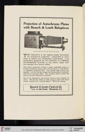 Bausch & Lomb Optical Co. [Balopticon]