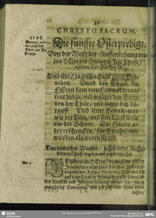 Die fünffte Osterpredigt