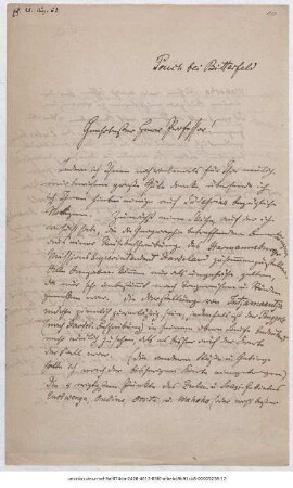 Brief von Reinhold Grundemann an August Petermann an Justus Perthes' Geographische Anstalt  : Pouch, [vor] 25.08.1863