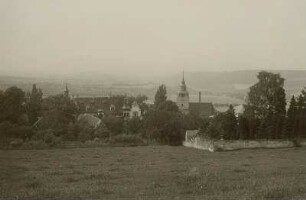 Dohma-Cotta. Ortsansicht mit Kirche und Schloss Cotta