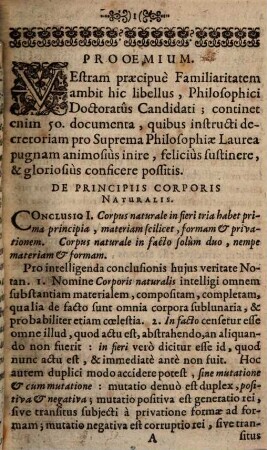 Conclusionum Selectarum Ex Prælectionibus Publicis P. Friderici Ininger Soc. Jesu, Philosophiæ Professoris Ordinarij Pars ..., 3,[1]. Pars Ultima Compendiosa