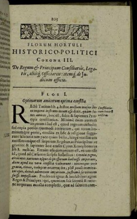 Corona III. De Regum & Principum Consiliariis, Legatis, alisq Officiariis: itemq de Judicum officio.