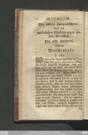 Der erste Abschnitt. Von der Menschenliebe.