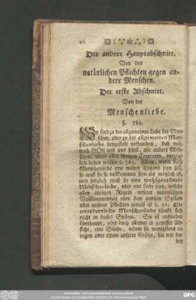 Der erste Abschnitt. Von der Menschenliebe.