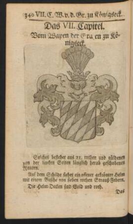 Das VII. Capitel. Vom Wapen der Grafen zu Königseck