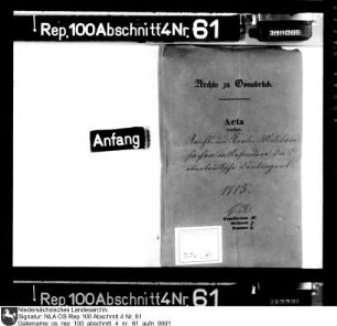 Reichs- und Kreismilitärsachen insbesondere das Osnabrücksche Kontingent