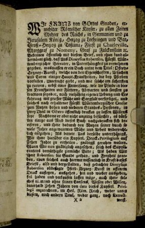 Wir Franz von Gottes Gnaden,[...]