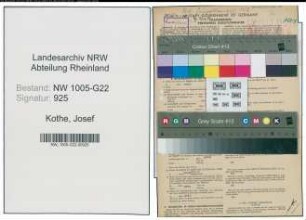 Entnazifizierung Josef Kothe , geb. 03.08.1904 (Kaufmann)