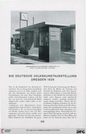 2: Die Deutsche Volkskunstausstellung Dresden 1929