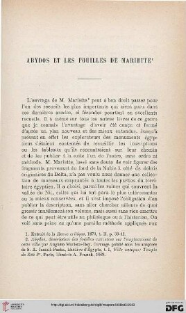 Abydos et les fouilles de Mariette