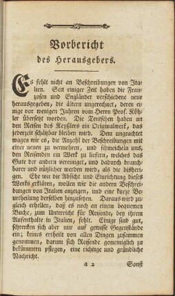 Vorbericht des Herausgebers.