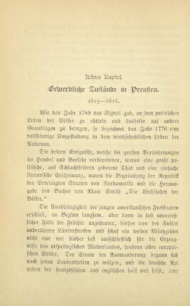 Achtes Kapitel. Gewerbliche Zustände in Preußen. 1815-1818