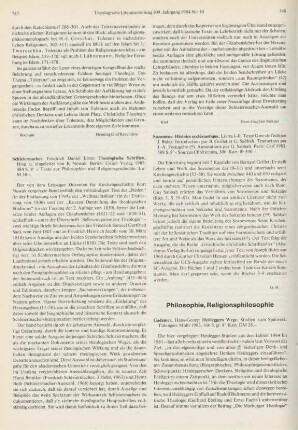 747-748 [Rezension] Schleiermacher, Friedrich, Theologische Schriften