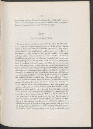 XXXV - La crítica filosófica