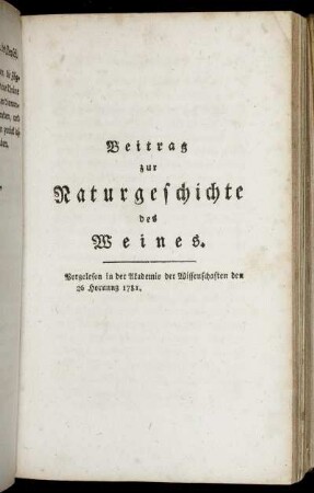Beitrag zur Naturgeschichte des Weines.