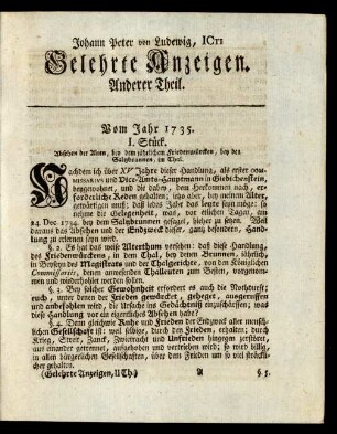 Vom Jahr 1735.