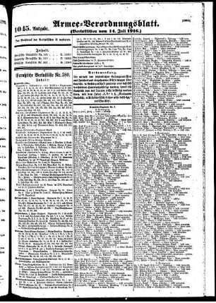 1045.Ausgabe. Freitag, 14. Juli 1916