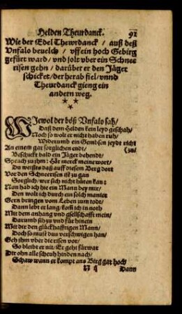 Wie der Edel Thewrdanck/ auß deß Unfalo beuelch/ uff ein hoch Gebirg gefürt ward/ ...