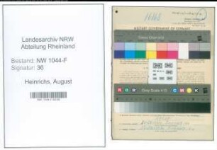 Entnazifizierung August Heinrichs , geb. 01.02.1904 (Angestellter)
