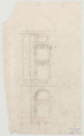 Thiersch, Friedrich von; Frankfurt / Main (Hessen); Festhalle - Fassadenentwurf (Teilansicht)