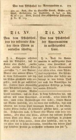 Tit. XV. Von dem Pflichttheil der Anverwandten in aufsteigender Linie