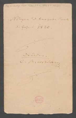 Tagebuch 1820/1821