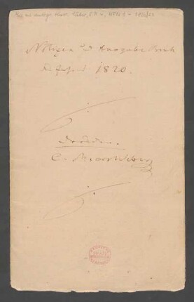 Tagebuch 1820/1821