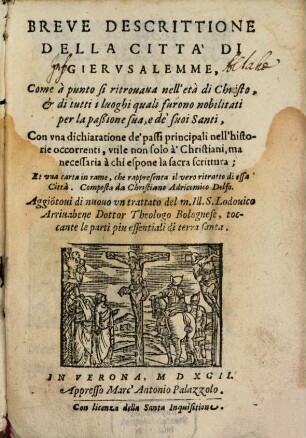 Breve descrittione della citta di Gierusalemme