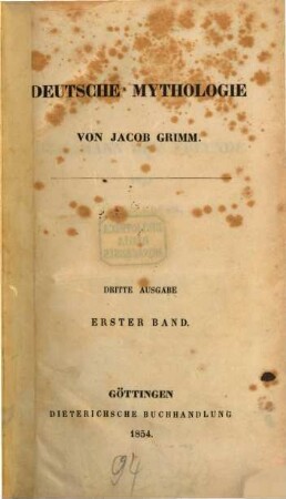 Deutsche Mythologie, 1