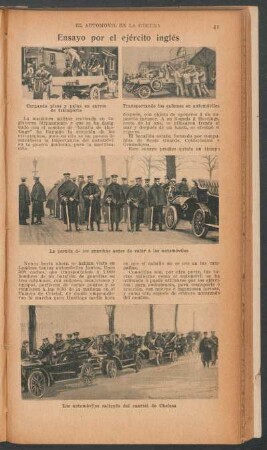 Ensayo por el ejército inglés : El automóvil en la guerra