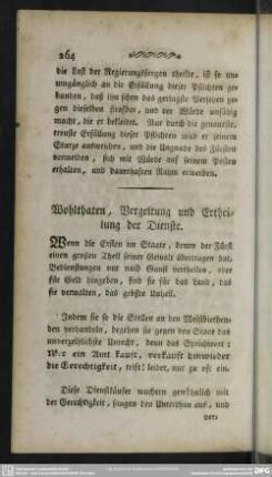 Wohlthaten, Vergeltung und Ertheilung der Dienste