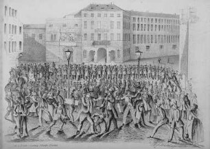 Dresden. Der Schlossplatz in Dresden 15.3.1848 (Revolution 1848/1849)