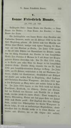 V. Isaac Friedrich Bonte, geb. 1762; gest. 1829